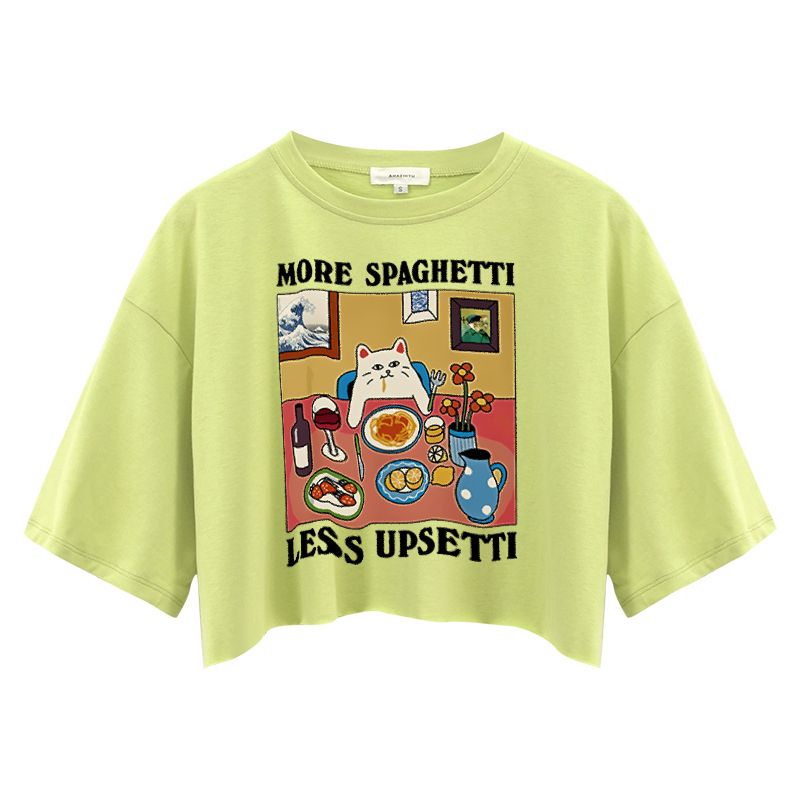 Tokyocanvas More Spaghetti Less Upsetti Crop Top