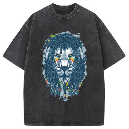 Tokyocanvas Hip Hop Lion Washed T-Shirt