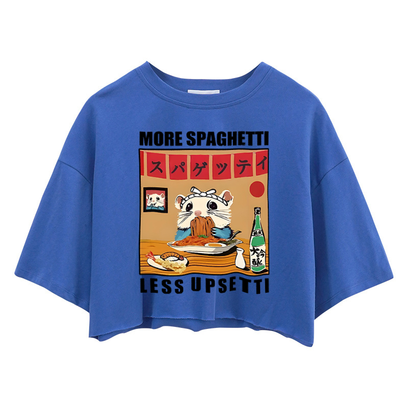 Tokyocanvas More Spaghetti Less Upsetti Hamster Crop Top