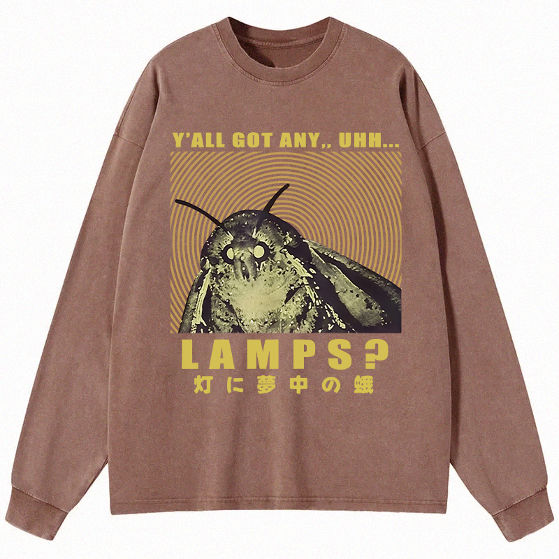 Tokyocanvas Moth Obsessed With The Light Long Sleeve Washed T-Shirt