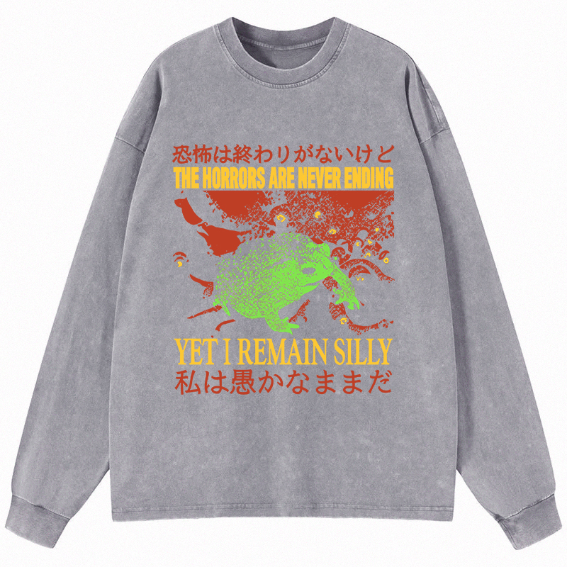 Tokyocanvas The Horrors are Never Ending Long Sleeve Washed T-Shirt