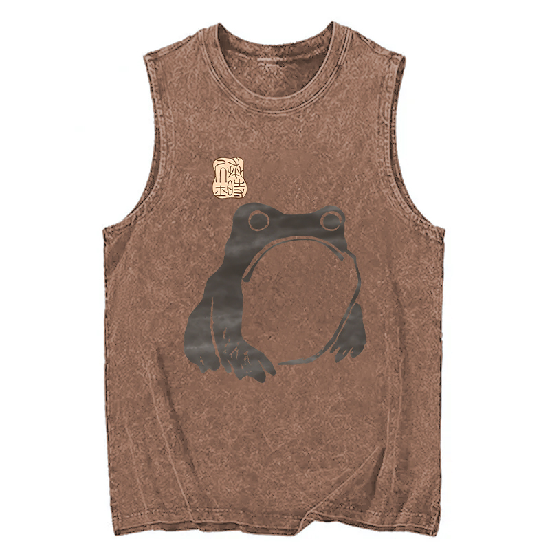 Tokyocanvas Matsumoto Hoji Woodblock Print Frog Washed Tank
