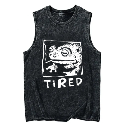 Tokyocanvas Tired Frog Vintage Washed Tank