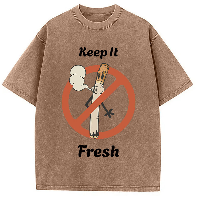 Tokyocanvas Keep It Fresh Retro Cigarette Washed T-Shirt
