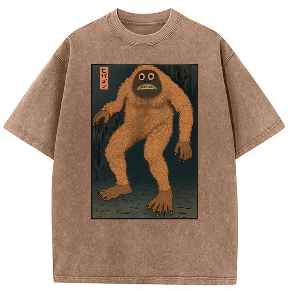 Tokyocanvas Japanese Long Hair Monste Washed T-Shirt