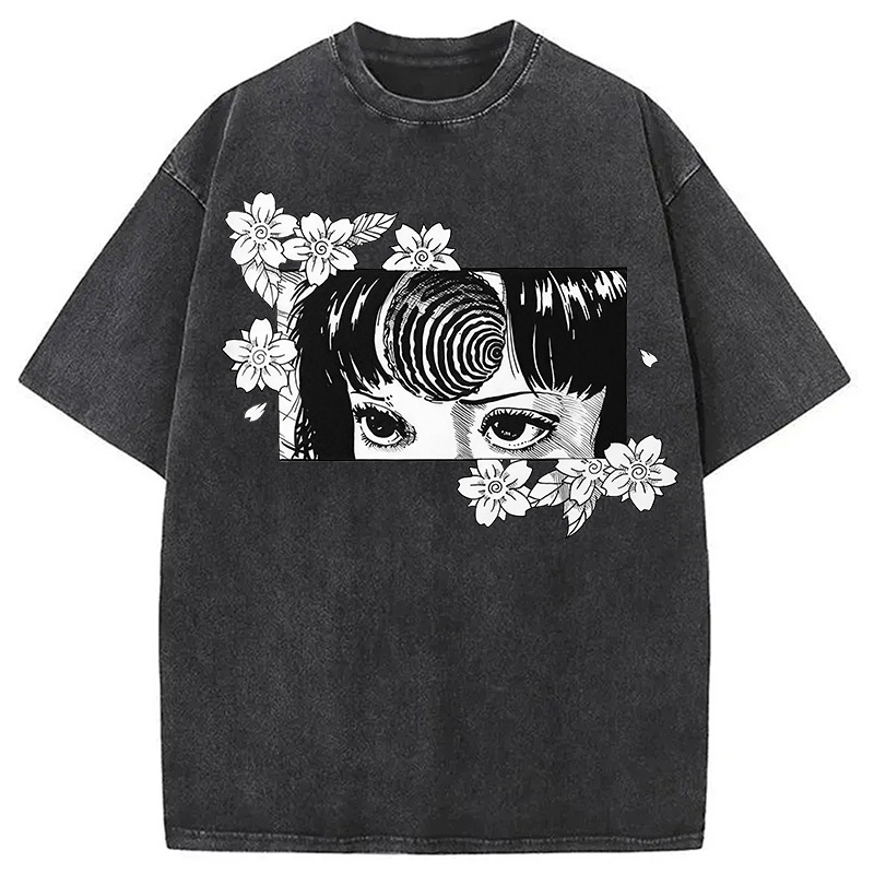Tokyocanvas Tomie and Flowers Washed T-Shirt