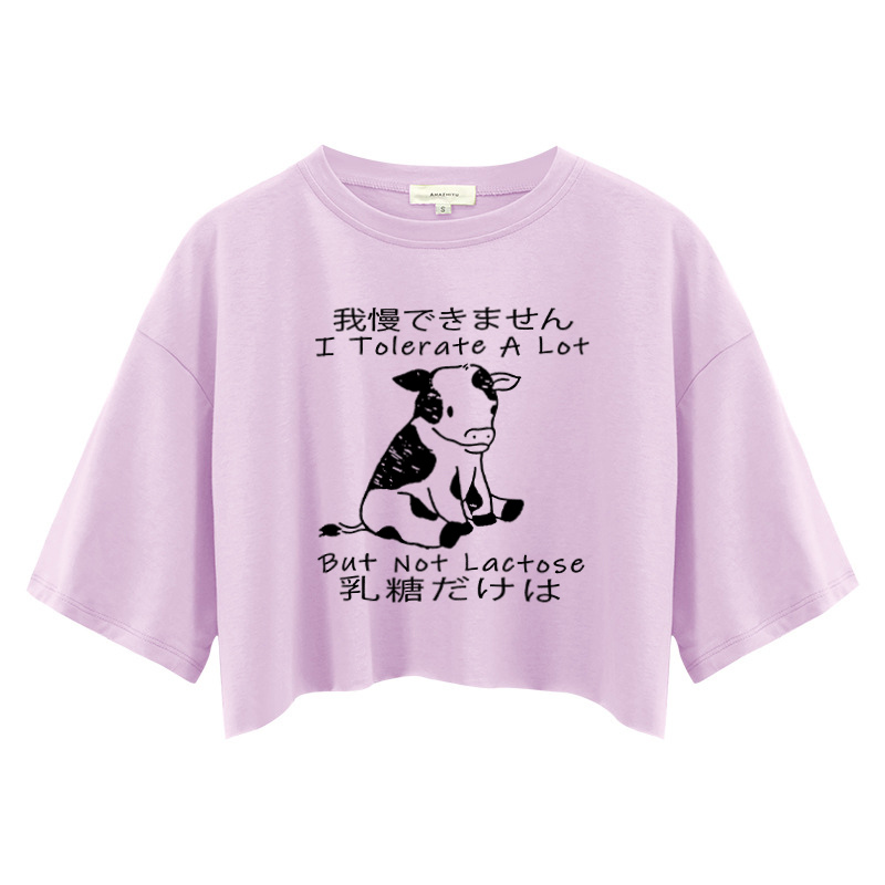 Tokyocanvas I Can't Tolerate Lactose Crop Top