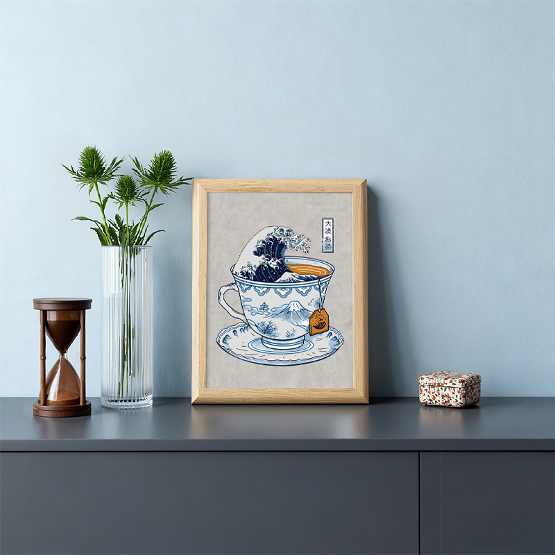 Tokyocanvas Great Wave off Kanagawa Storm Framed Art Print