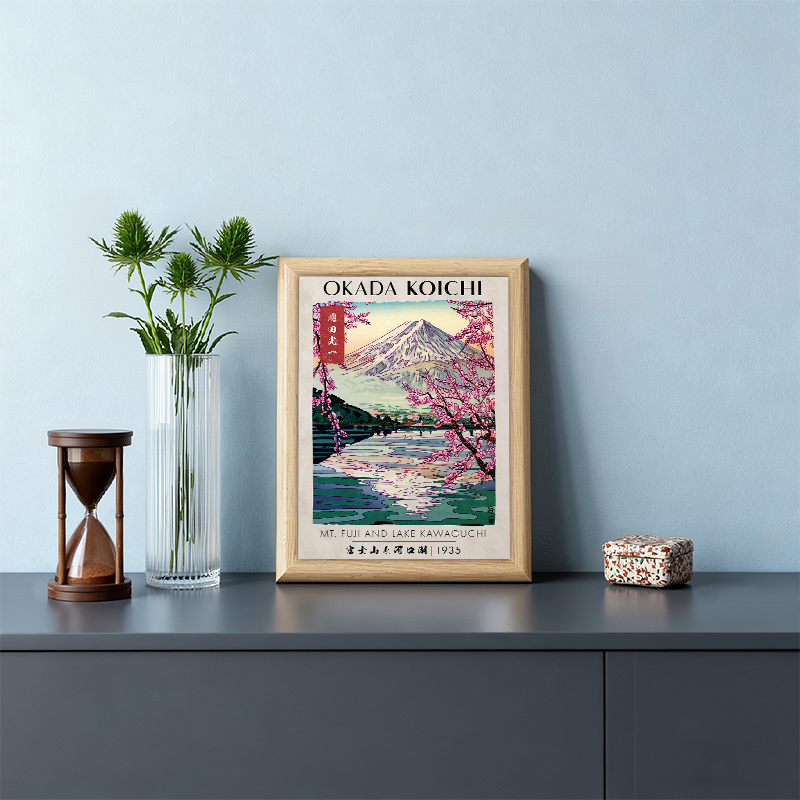 Tokyocanvas Fuji and Lake Framed Art Print