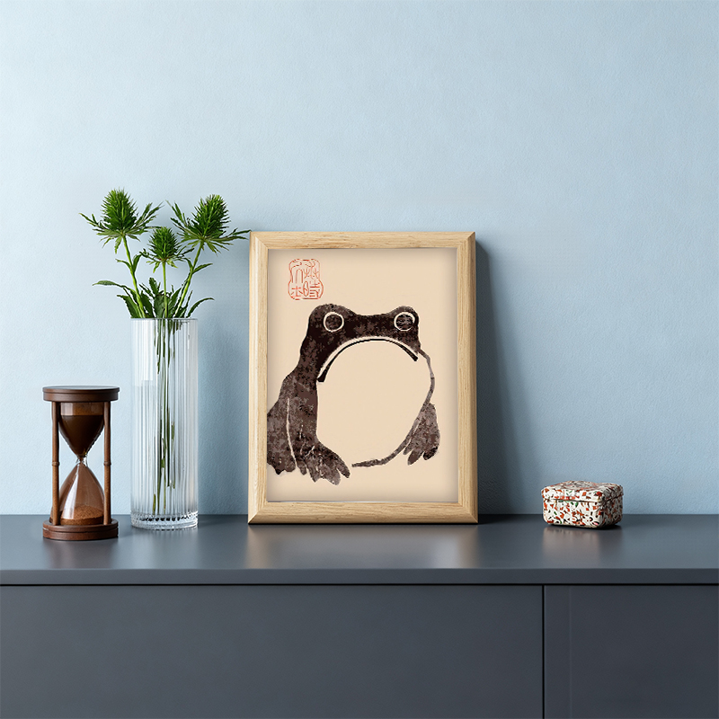 Tokyocanvas Japanese Vintage Frog Framed Art Print
