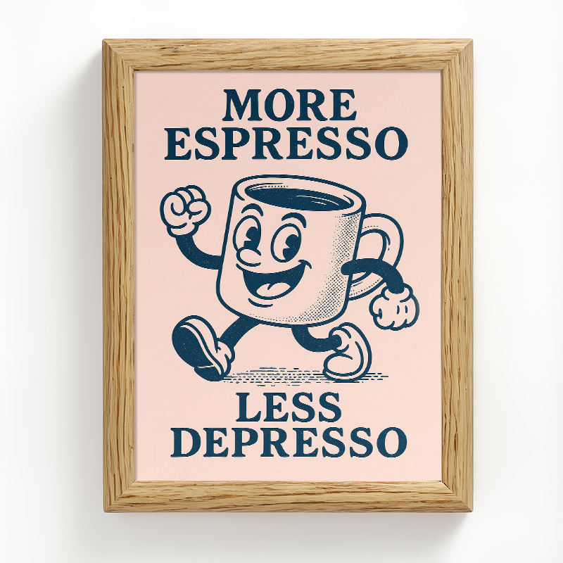 Tokyocanvas More Espresso Less Depresso Coffee Framed Art Print