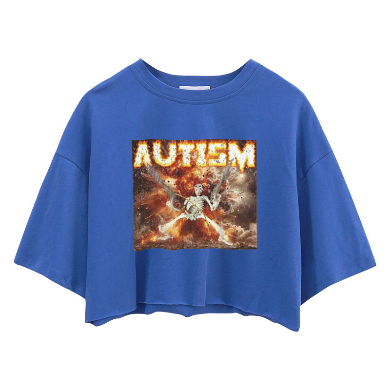 Tokyocanvas Autism Skeleton Crop Top