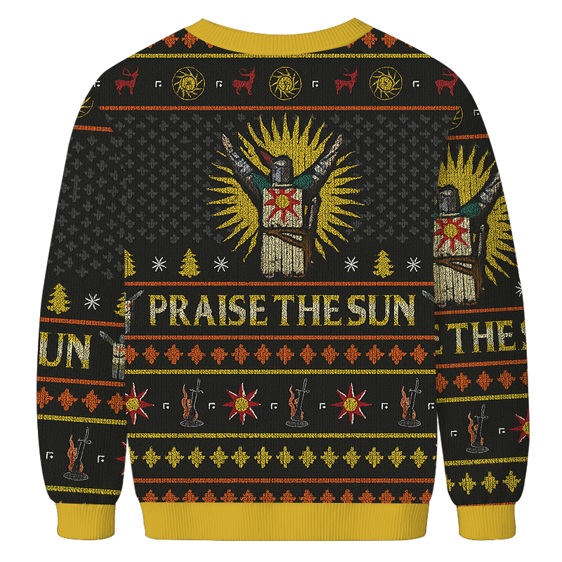 Tokyocanvas Dark Souls Praise the Sun Christmas Ugly Sweatshirt