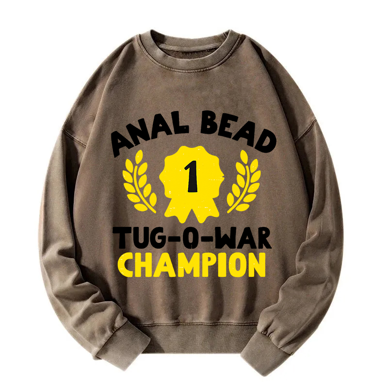 Tokyocanvas Bead Tug O War Champion Funny Washed Sweatshirt