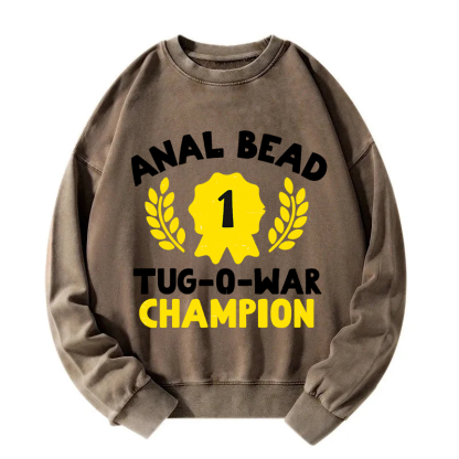 Tokyocanvas Bead Tug O War Champion Funny Washed Sweatshirt
