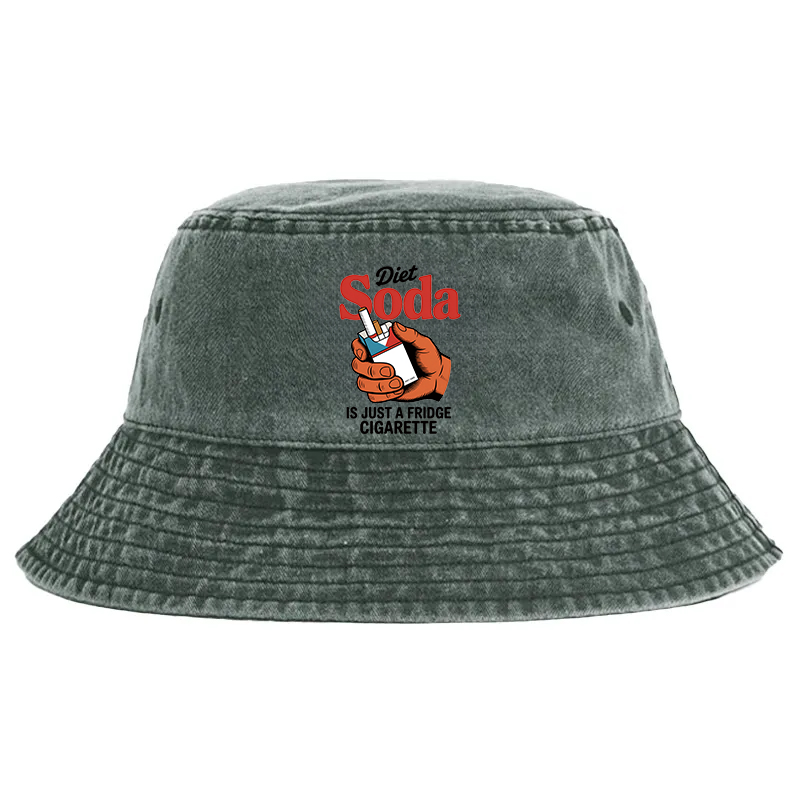 Tokyocanvas Diet Soda Is Just A Fridge Cigarette Funny Washed Bucket Hat