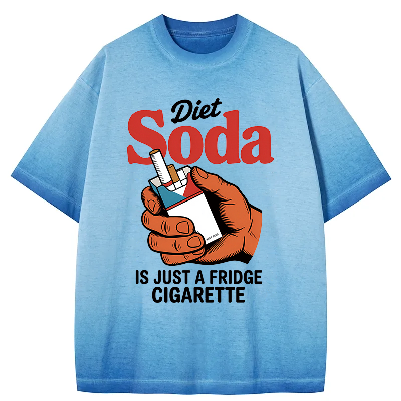 Tokyocanvas Diet Soda Is Just A Fridge Cigarette Funny Gradient Washed T-Shirt
