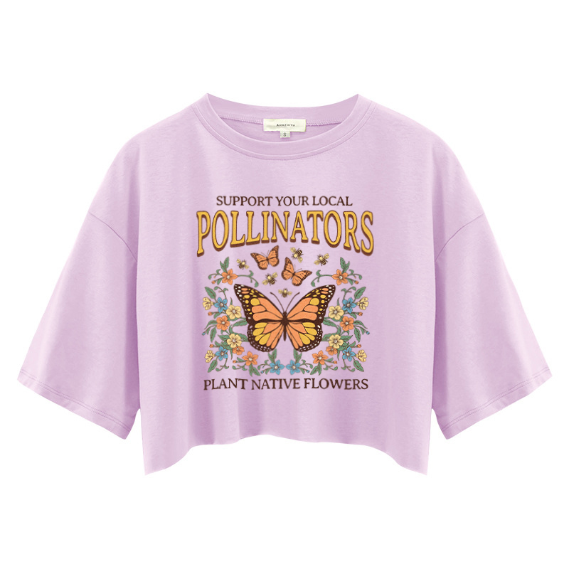 Tokyocanvas Native Garden Pollinator Crop Top
