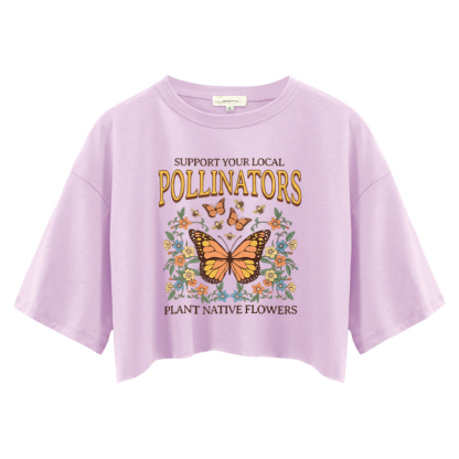 Tokyocanvas Native Garden Pollinator Crop Top