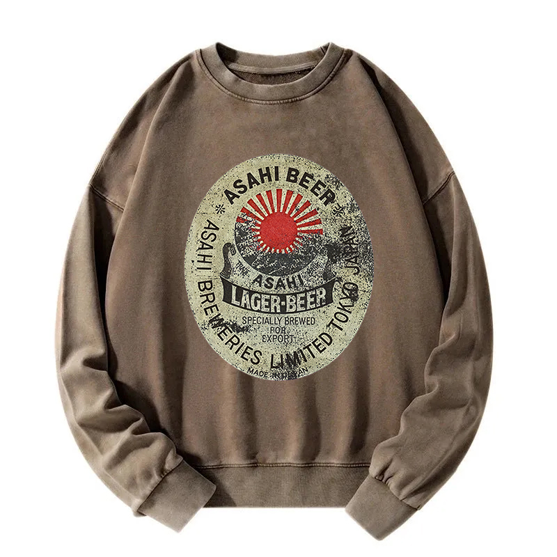 Tokyocanvas ASAHI BEER Japanese Washed Sweatshirt