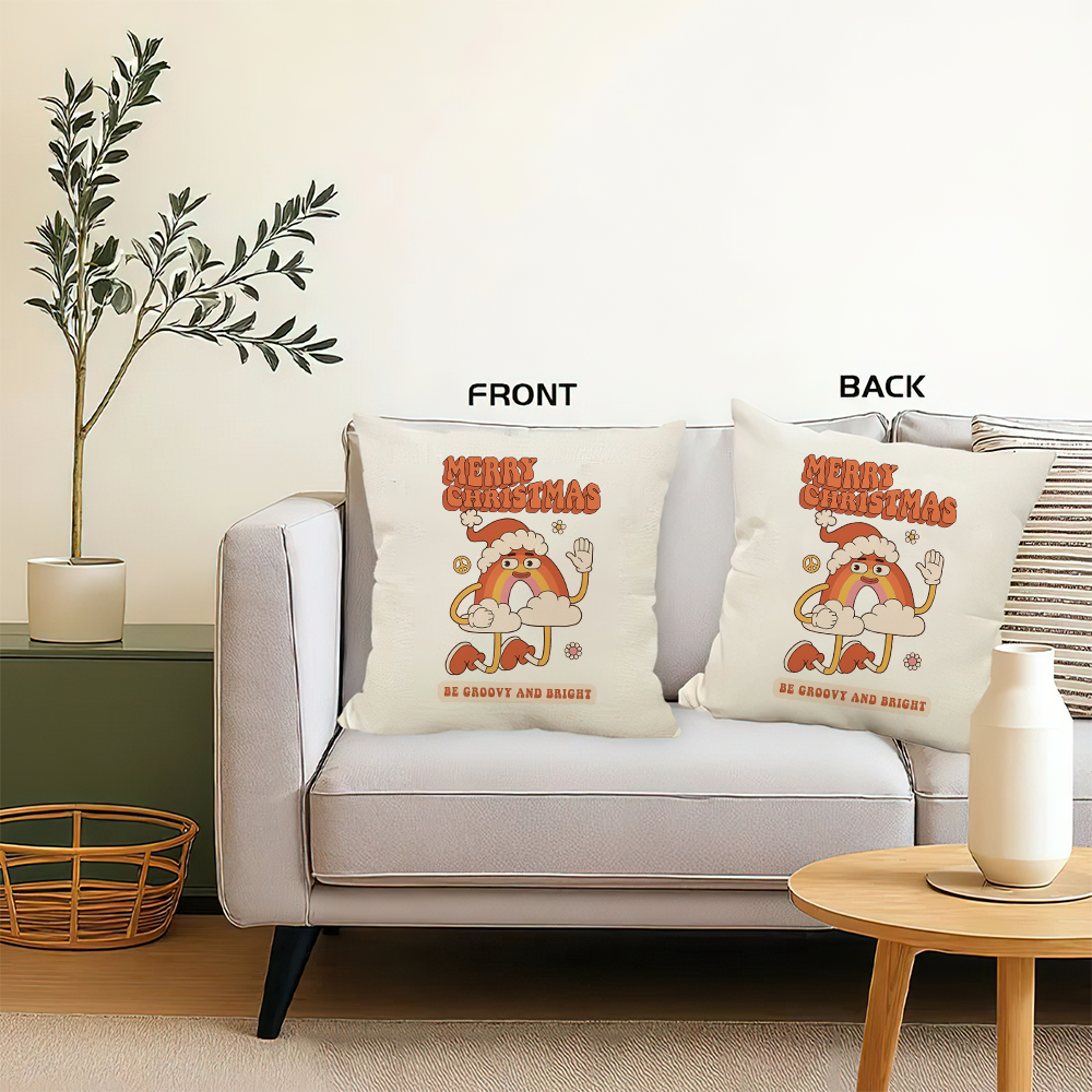 Tokyocanvas Christmas Rainbow Pillow