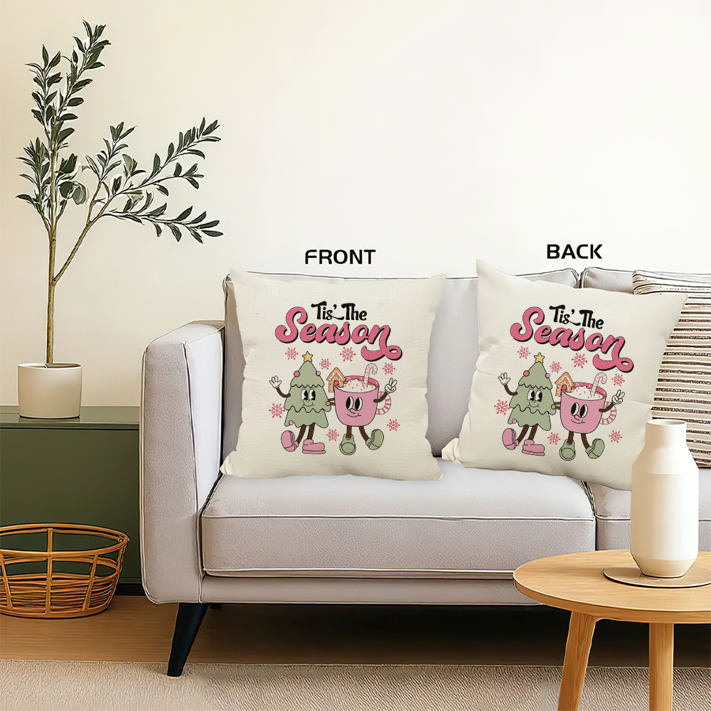 Tokyocanvas Milk&Cookies And Christmas Trees Pillow