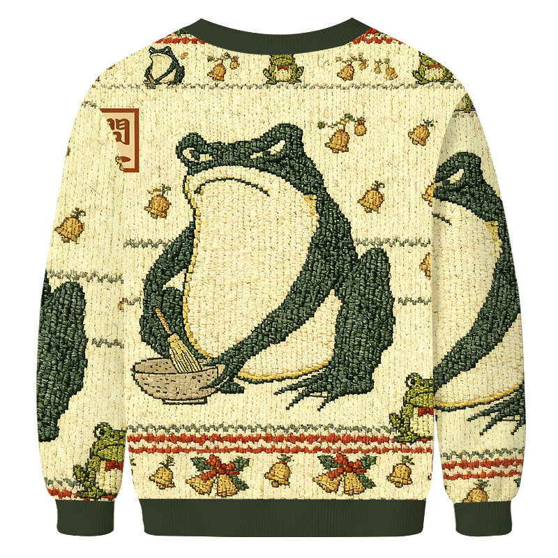 Tokyocanvas Matsumoto Hoji Japanese Frog Christmas Ugly Sweatshirt