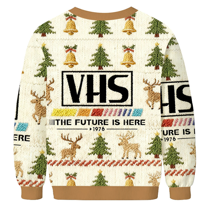 Tokyocanvas VHS 1976 Vintage Christmas Ugly Sweatshirt