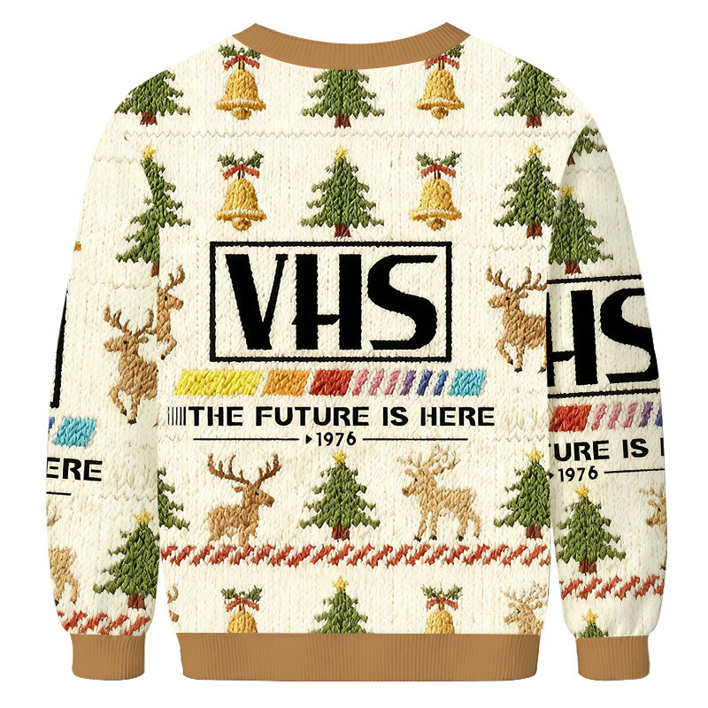 Tokyocanvas VHS 1976 Vintage Christmas Ugly Sweatshirt