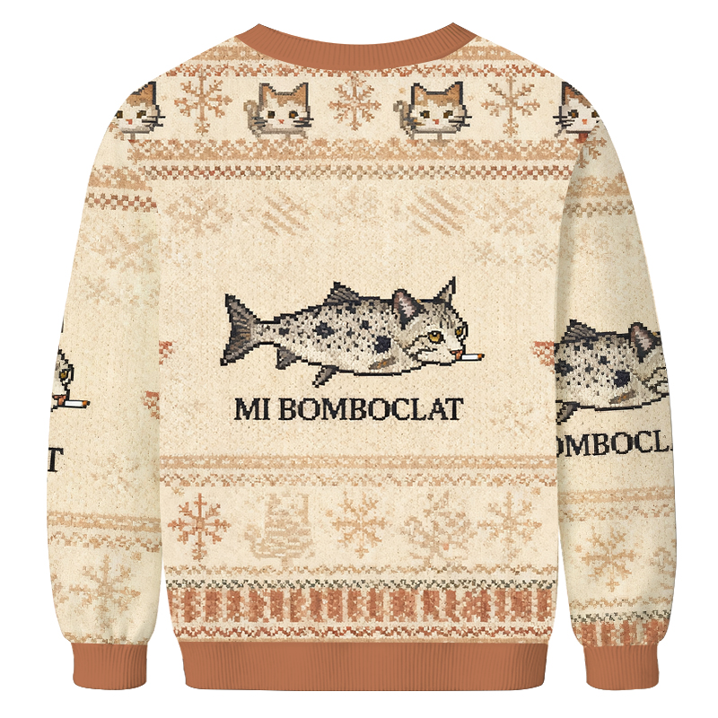 Bomboclat Cat Meme Ugly Christmas Sweater