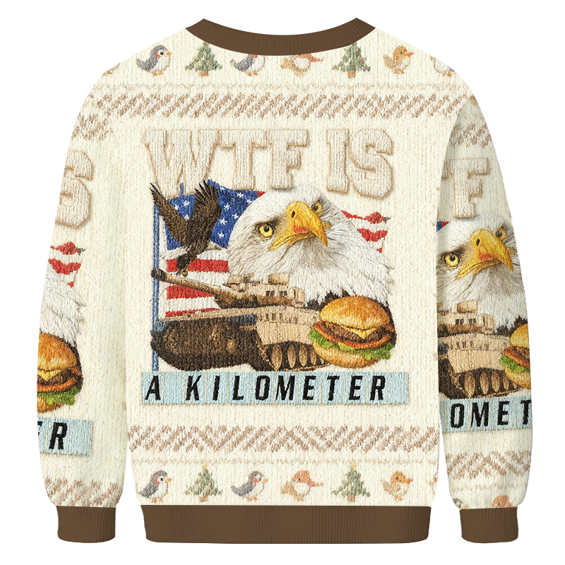 Tokyocanvas WTF Is A Kilometer Meme Christmas Ugly Sweatshirt