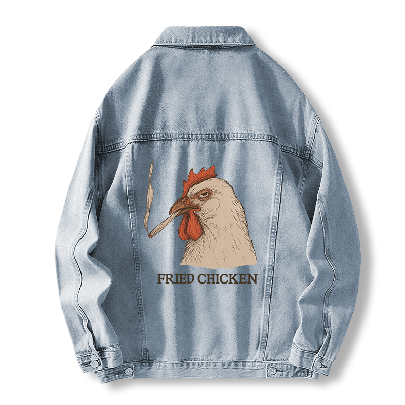 Tokyocanvas Fried Chicken 420 Smoking Meme Jean Jackets