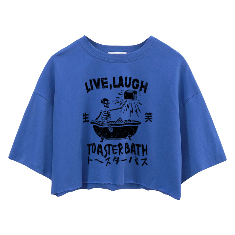 Tokyocanvas Funny Electric Shock Skeleton Crop Top