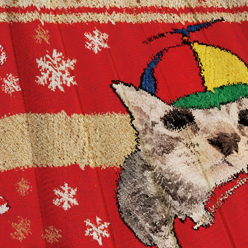 Tokyocanvas Cat With Lollipop And Hat Christmas Ugly Sweatshirt