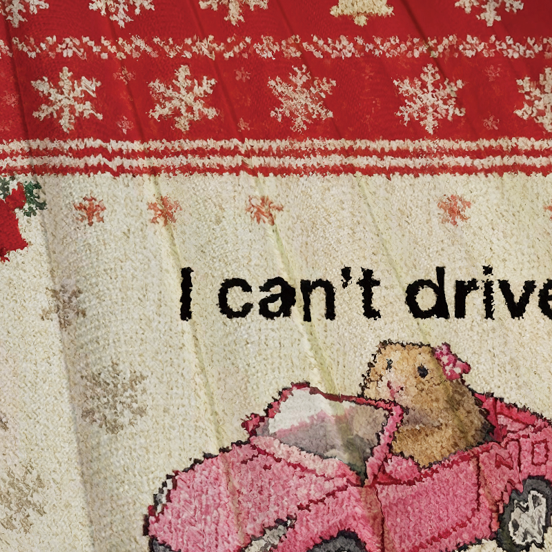 Tokyocanvas I Can't Drive Funny Hamster Meme Christmas Ugly Sweatshirt