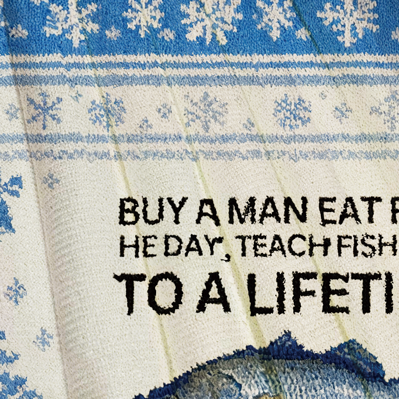 Tokyocanvas Buy a Man Eat Fish Christmas Ugly Sweatshirt