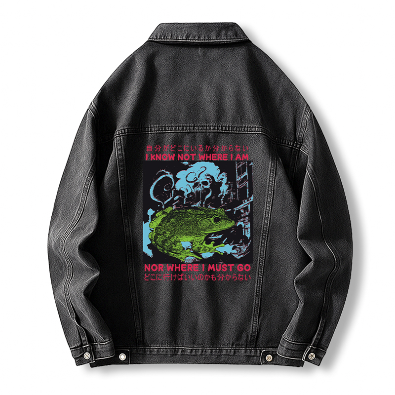 Tokyocanvas I Know Not Where I Am Funny Frog Jean Jackets