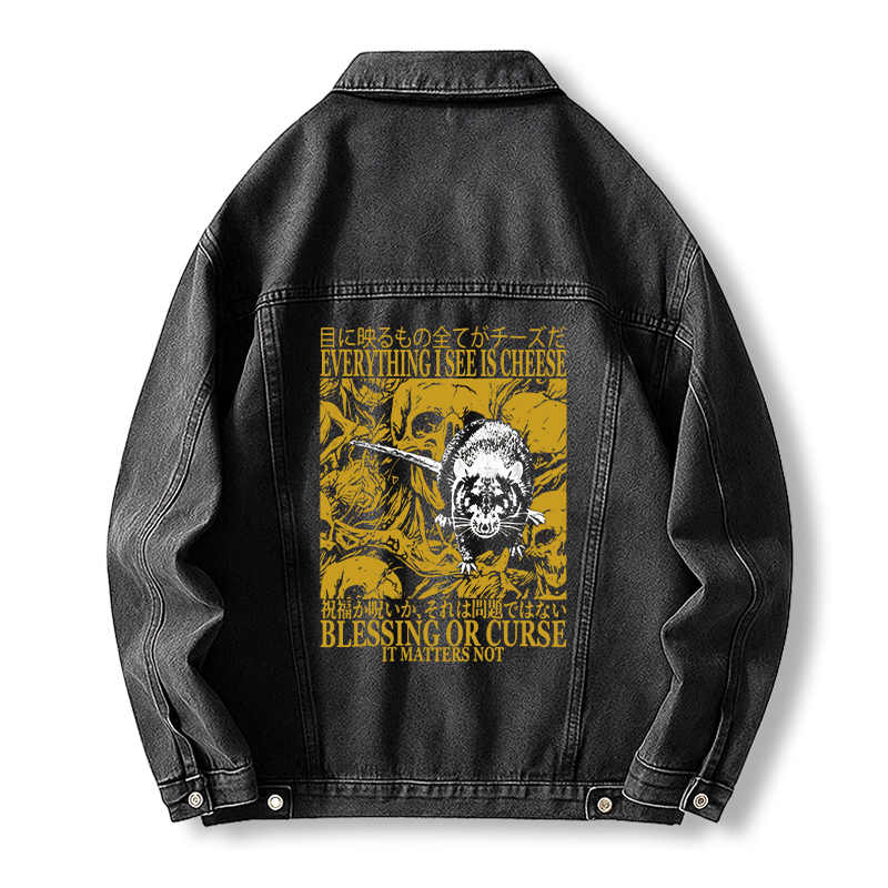 Tokyocanvas Everything I See is Cheese Vintage Japanese Rat Jean Jackets