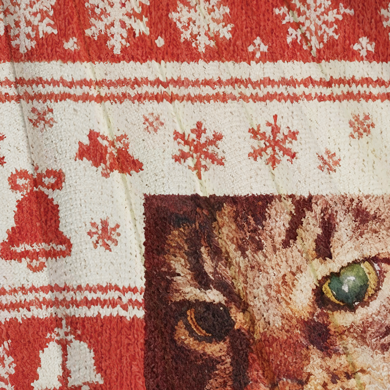 Tokyocanvas Red Meowlboro Smoking Cat Christmas Ugly Sweatshirt