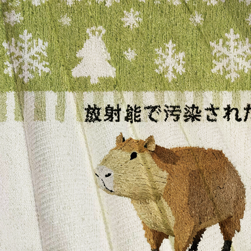 Tokyocanvas Green Capybara Contaminated By Radiation Christmas Ugly Sweatshirt