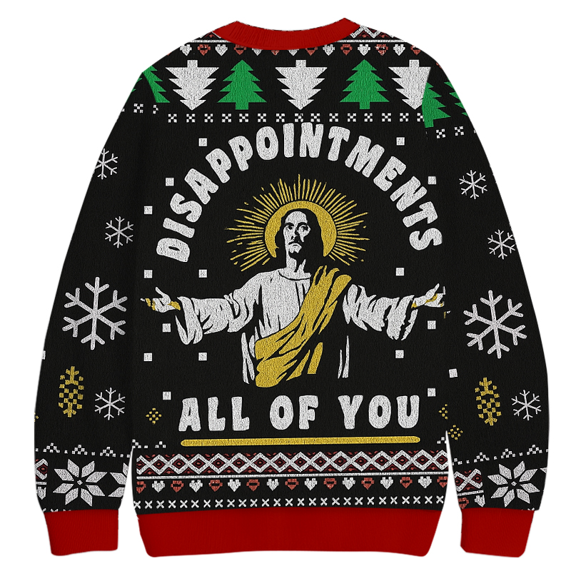 Tokyocanvas Funny Jesus Christmas Ugly Sweatshirt