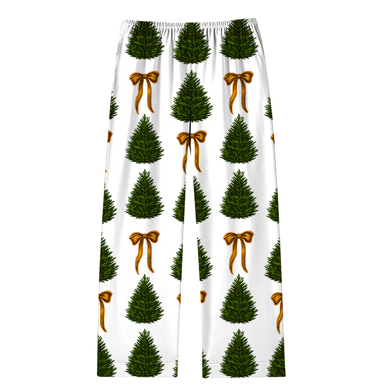 Tokyocanvas Christmas Tree Gold Bow Pajama Set