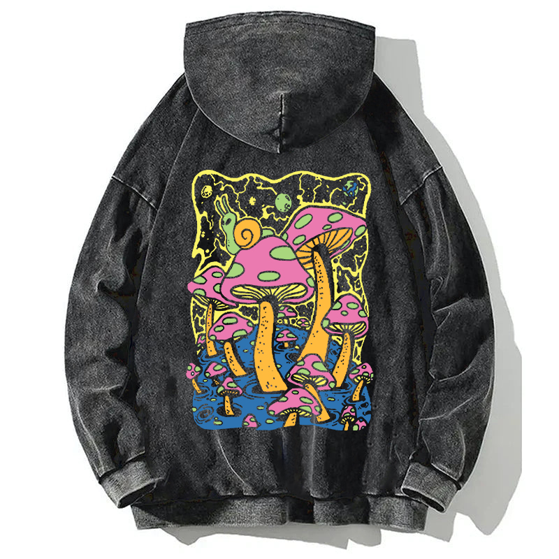Tokyocanvas Mushroom World Back Washed Hoodie