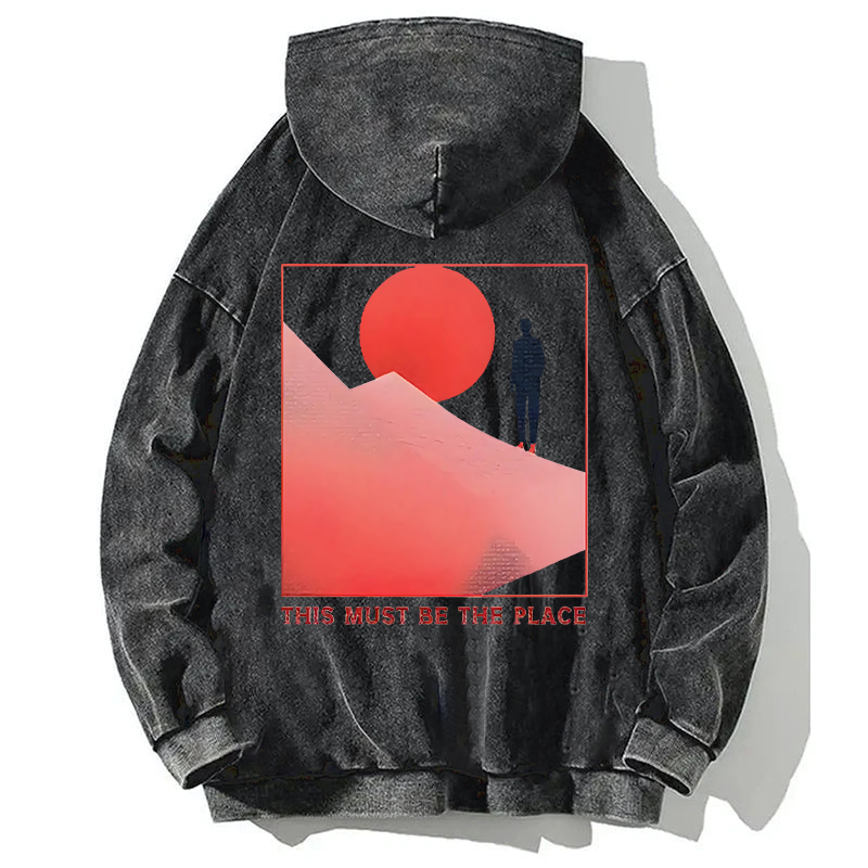 Tokyocanvas Must Be The Place Back Washed Hoodie