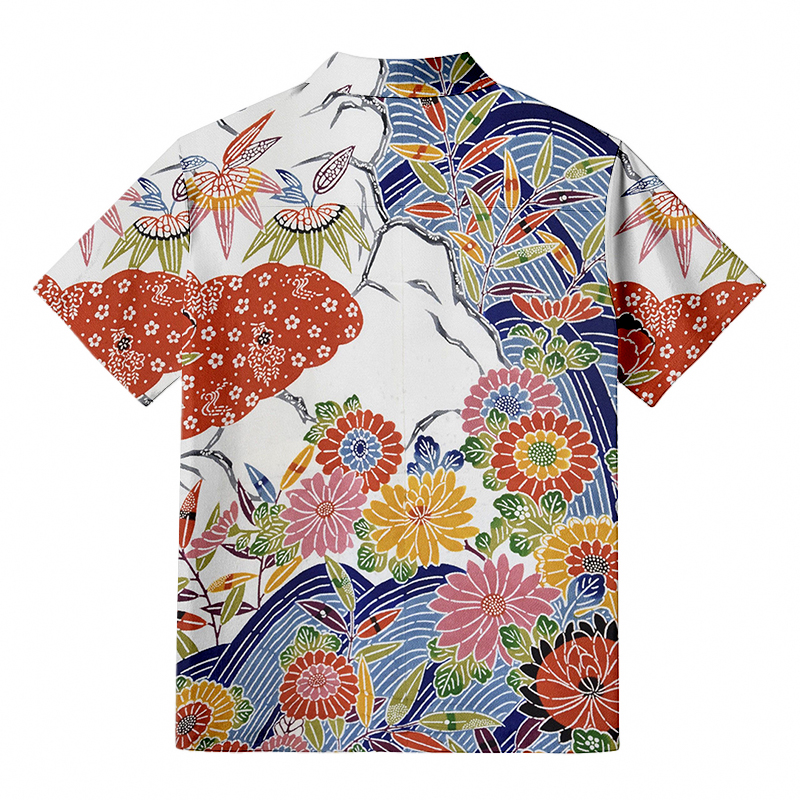 Tokyocanvas Japanese Okinawa Flowers Hawaiian Shirt