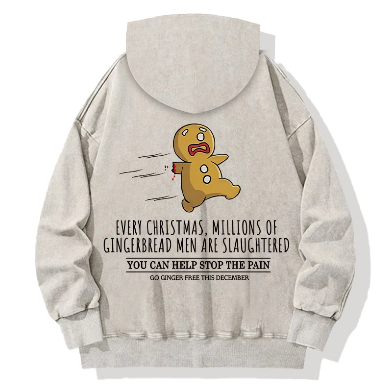 Tokyocanvas Gingerbread Man Disaster Back Washed Hoodie