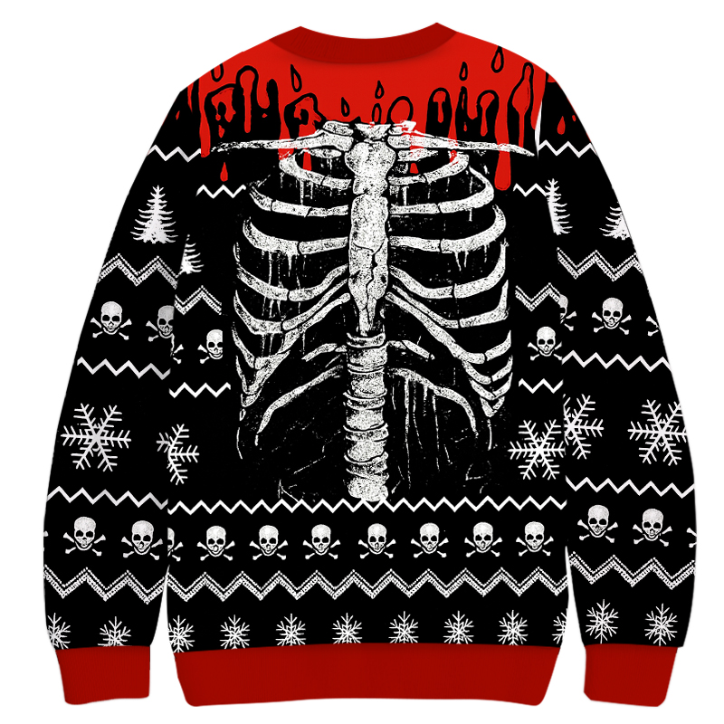 Tokyocanvas Skeleton Christmas Ugly Sweatshirt