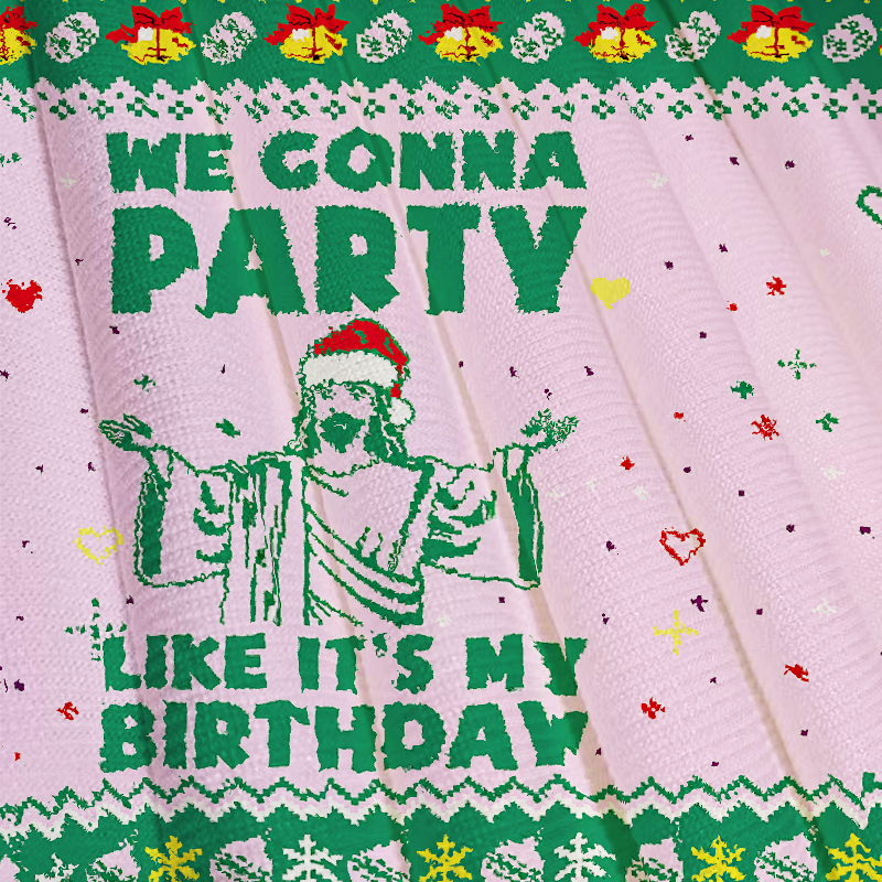 Tokyocanvas Jesus We Coona Party Christmas Ugly Sweatshirt