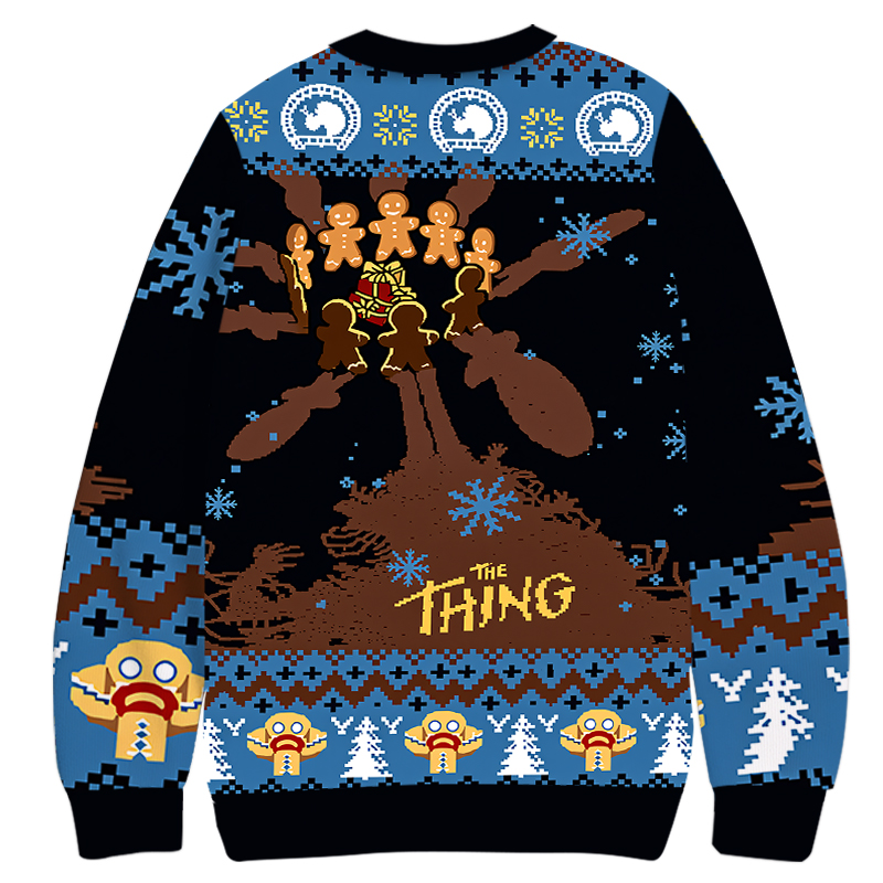 Tokyocanvas Scary Gingerbread Monster Christmas Ugly Sweatshirt