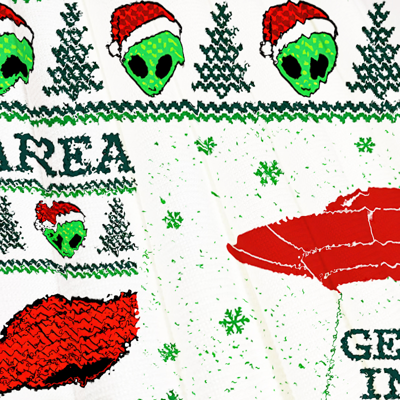 Tokyocanvas Get In Loser Alien Christmas Ugly Sweatshirt